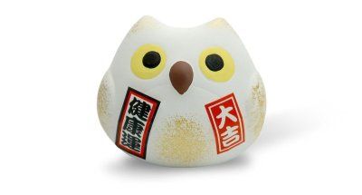 Сувенир Fukuro Сова 5 см, ручная работа, белая (made in Japan)