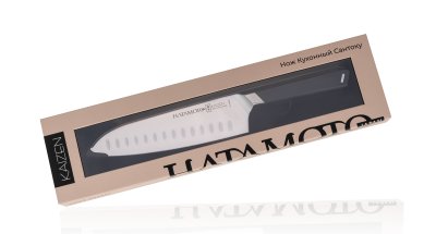 Фотография Кухонный Нож Японский Шеф Сантоку Hatamoto HVT-003B